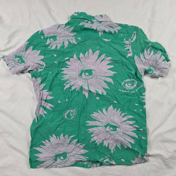Volcom Mag Sketch Shirt Wintergreen Boys Size XL Short Sleeve Casual Floral - Picture 2 of 9